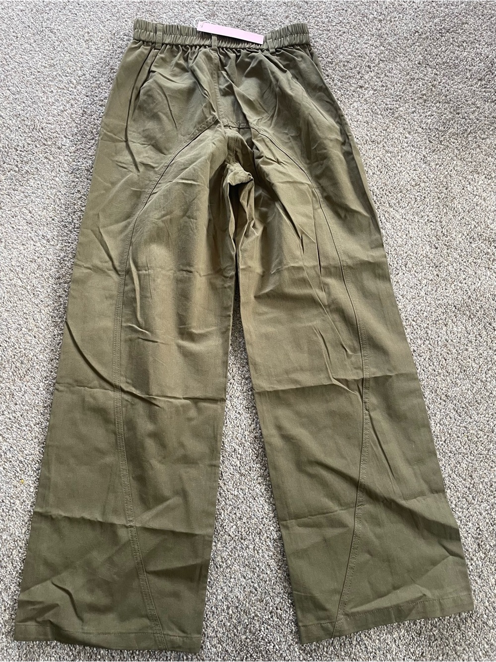 Women’s Olive Green Elastic Waist Pants